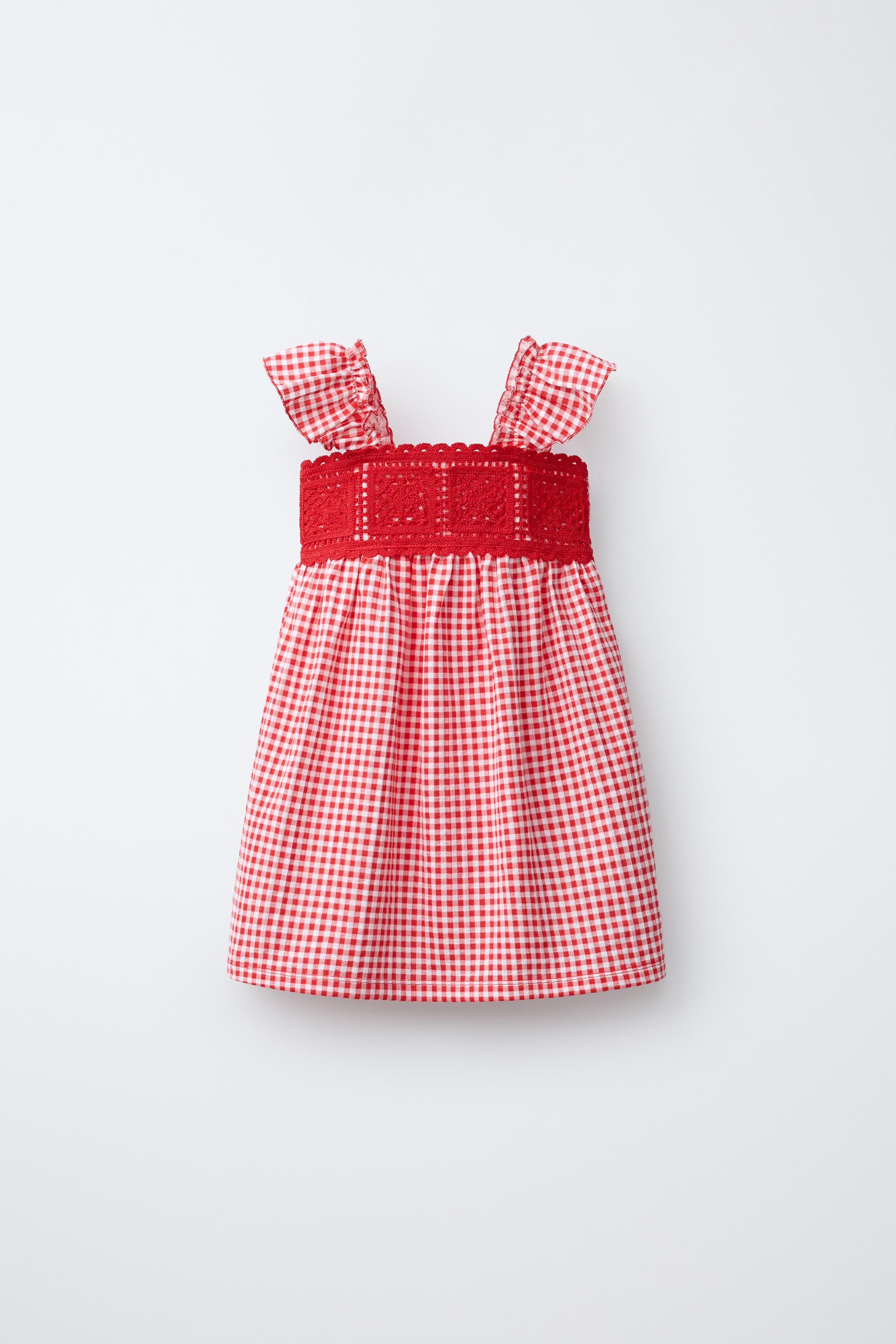 GINGHAM CROCHET DRESS